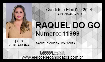 Candidato RAQUEL DO GO 2024 - JAPONVAR - Eleições