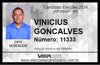 Candidato VINICIUS GONCALVES 2024 - JAPONVAR - Eleições