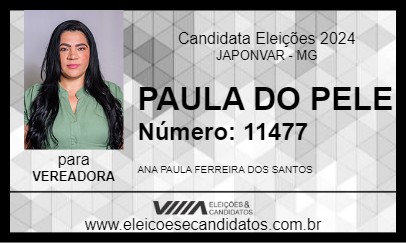 Candidato PAULA DO PELE 2024 - JAPONVAR - Eleições