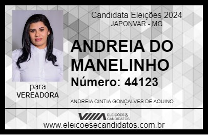 Candidato ANDREIA DO MANELINHO 2024 - JAPONVAR - Eleições