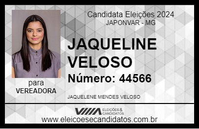 Candidato JAQUELINE VELOSO 2024 - JAPONVAR - Eleições