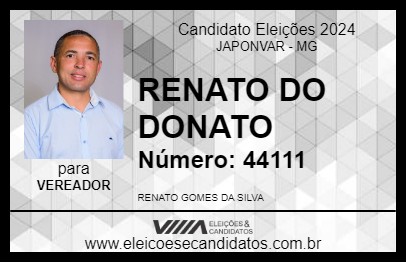 Candidato RENATO DO DONATO 2024 - JAPONVAR - Eleições