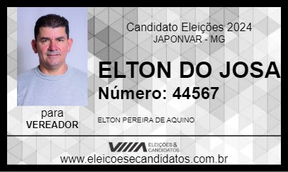 Candidato ELTON DO JOSA 2024 - JAPONVAR - Eleições