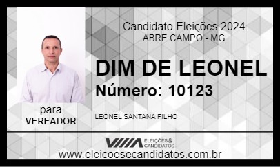 Candidato DIM DE LEONEL 2024 - ABRE CAMPO - Eleições