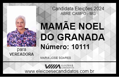 Candidato MAMÃE NOEL DO GRANADA 2024 - ABRE CAMPO - Eleições