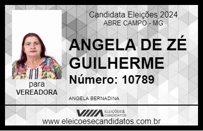 Candidato ANGELA DE ZÉ GUILHERME 2024 - ABRE CAMPO - Eleições