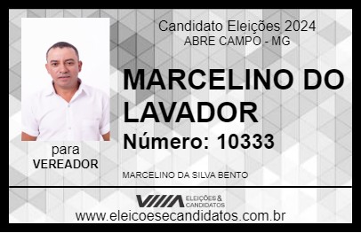 Candidato MARCELINO DO LAVADOR 2024 - ABRE CAMPO - Eleições