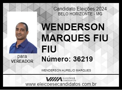 Candidato WENDERSON MARQUES FIU FIU 2024 - BELO HORIZONTE - Eleições