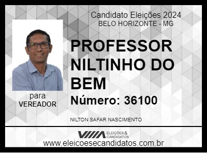 Candidato PROFESSOR NILTINHO DO BEM 2024 - BELO HORIZONTE - Eleições