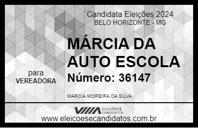 Candidato MÁRCIA DA AUTO ESCOLA 2024 - BELO HORIZONTE - Eleições