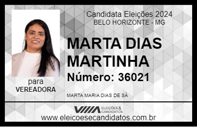 Candidato MARTA DIAS MARTINHA 2024 - BELO HORIZONTE - Eleições