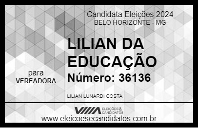 Candidato LILIAN DA EDUCAÇÃO 2024 - BELO HORIZONTE - Eleições