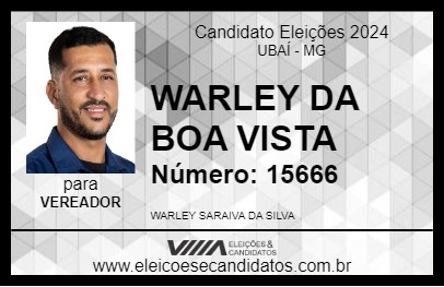 Candidato WARLEY DA BOA VISTA 2024 - UBAÍ - Eleições