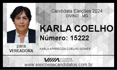 Candidato KARLA COELHO 2024 - DIVINO - Eleições