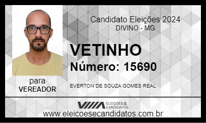 Candidato VETINHO 2024 - DIVINO - Eleições