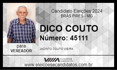 Candidato DICO COUTO 2024 - BRÁS PIRES - Eleições