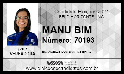 Candidato MANU BIM 2024 - BELO HORIZONTE - Eleições