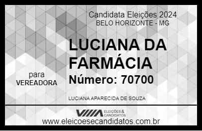 Candidato LUCIANA DA FARMÁCIA 2024 - BELO HORIZONTE - Eleições