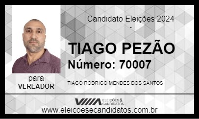 Candidato TIAGO PEZÃO 2024 - BELO HORIZONTE - Eleições