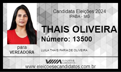 Candidato THAIS OLIVEIRA 2024 - IPABA - Eleições