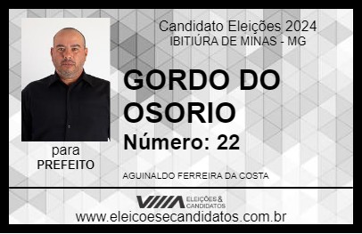 Candidato GORDO DO OSORIO 2024 - IBITIÚRA DE MINAS - Eleições