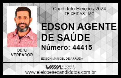 Candidato EDSON AGENTE DE SAÚDE 2024 - TEIXEIRAS - Eleições