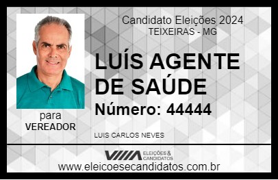 Candidato LUÍS AGENTE DE SAÚDE 2024 - TEIXEIRAS - Eleições