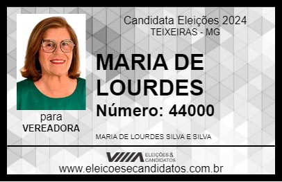 Candidato MARIA DE LOURDES 2024 - TEIXEIRAS - Eleições