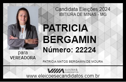 Candidato PATRICIA BERGAMIN 2024 - IBITIÚRA DE MINAS - Eleições