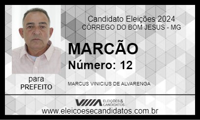 Candidato MARCÃO 2024 - CÓRREGO DO BOM JESUS - Eleições