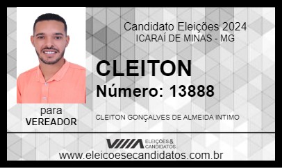 Candidato CLEITON 2024 - ICARAÍ DE MINAS - Eleições