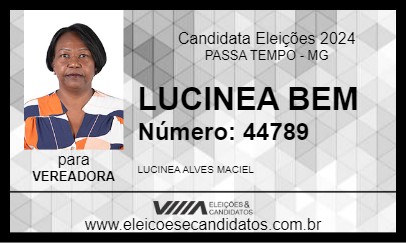 Candidato LUCINEA BEM 2024 - PASSA TEMPO - Eleições