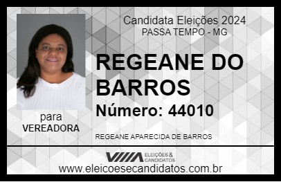 Candidato REGEANE DO BARROS 2024 - PASSA TEMPO - Eleições