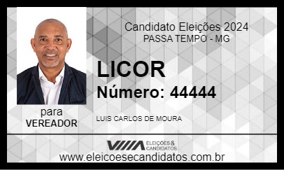 Candidato LICOR 2024 - PASSA TEMPO - Eleições