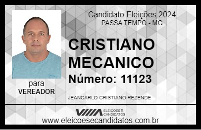 Candidato CRISTIANO MECANICO 2024 - PASSA TEMPO - Eleições