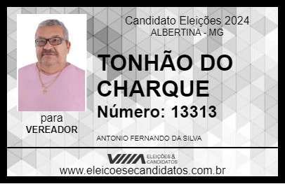 Candidato TONHÃO DO CHARQUE 2024 - ALBERTINA - Eleições