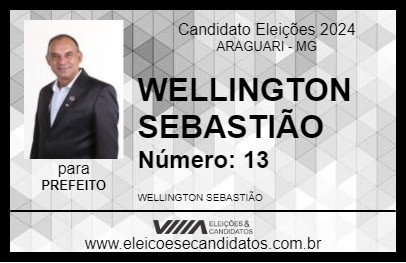 Candidato WELLINGTON SEBASTIÃO 2024 - ARAGUARI - Eleições