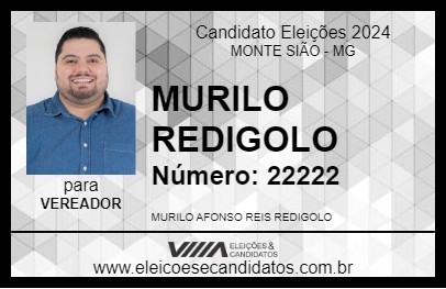 Candidato MURILO REDIGOLO 2024 - MONTE SIÃO - Eleições