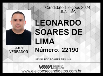 Candidato LEONARDO CLUBE DO TIRO 2024 - UNAÍ - Eleições