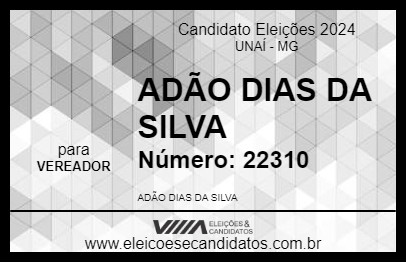 Candidato ADÃO PADEIRO DO MAMOEIRO 2024 - UNAÍ - Eleições