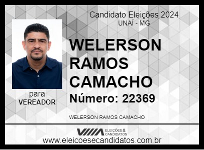 Candidato WELERSON CAMACHO (NENÉM) 2024 - UNAÍ - Eleições