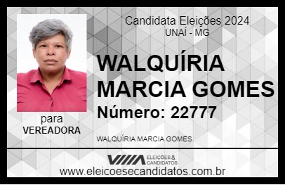 Candidato WALQUÍRIA CORRETORA 2024 - UNAÍ - Eleições