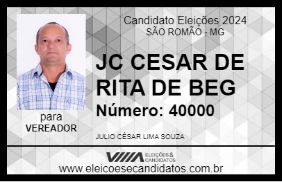 Candidato  JC  CESAR DE RITA DE BEG 2024 - SÃO ROMÃO - Eleições