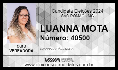 Candidato LUANNA MOTA 2024 - SÃO ROMÃO - Eleições