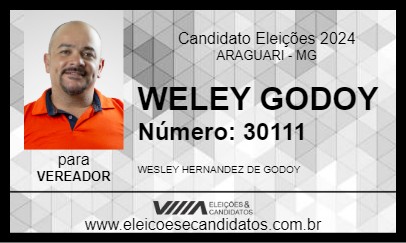 Candidato WESLEY GODOY 2024 - ARAGUARI - Eleições