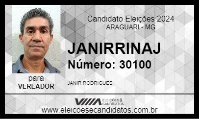 Candidato JANIRRINAJ 2024 - ARAGUARI - Eleições