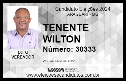 Candidato TENENTE WILTON 2024 - ARAGUARI - Eleições