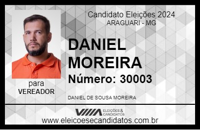 Candidato DANIEL MOREIRA 2024 - ARAGUARI - Eleições