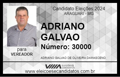 Candidato ADRIANO GALVAO 2024 - ARAGUARI - Eleições