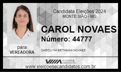 Candidato CAROL NOVAES 2024 - MONTE SIÃO - Eleições